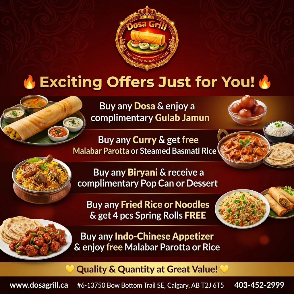 Special Offer at Dosa Grill Calgary